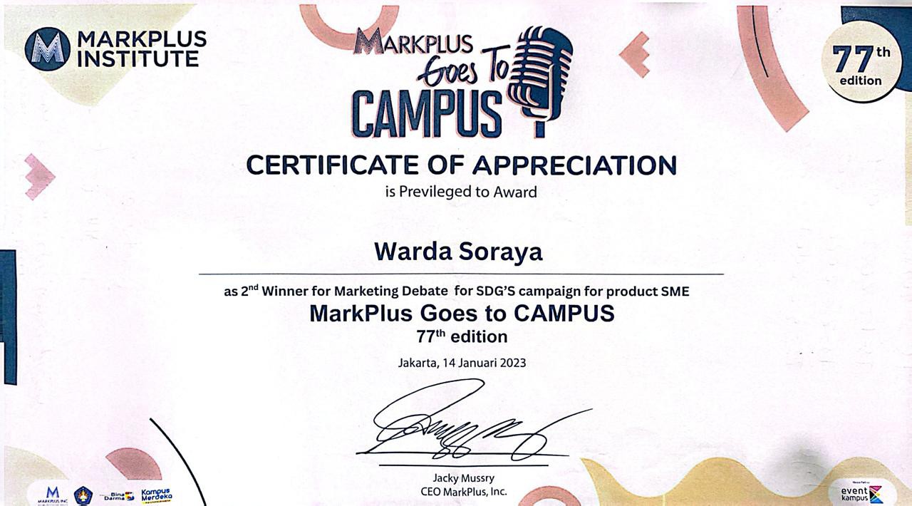 >Kuasai Marketing Debate, Mahasiswa Magister Ilmu Komunikasi UBD Raih Juara II MarkPlus Goes to Campus  Edisi 77